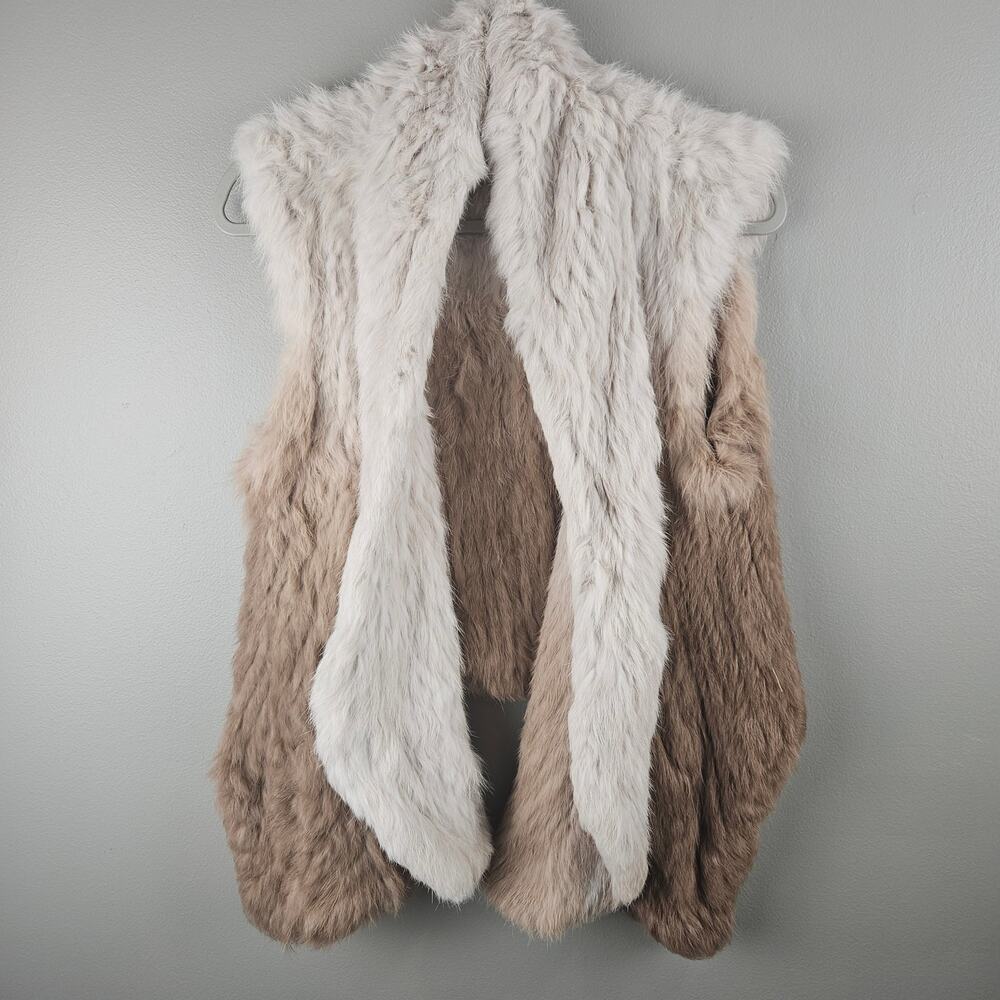 Moon & Meadow Rabbit Fur Ombre Vest Size Small